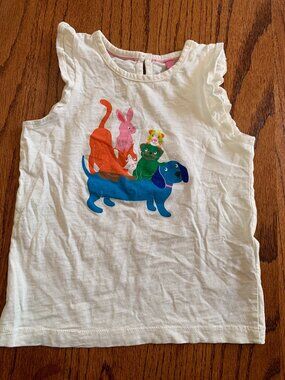 Mini Boden Colorful Dog Animal Print Graphic Tee Tank Top | 3-4 years